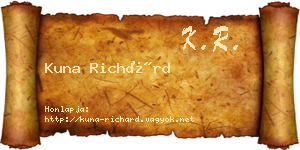 Kuna Richárd névjegykártya