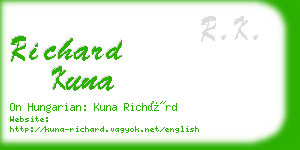 richard kuna business card